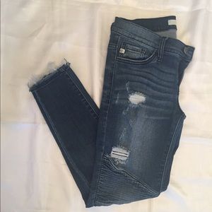 Distressed Moto Jeans